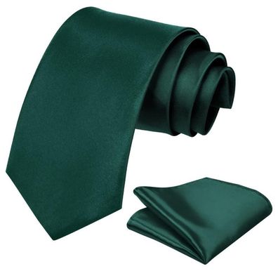 Grünes Krawattenset für Herren Krawatten mit Einstecktuch Schmale Krawatte 8 cm