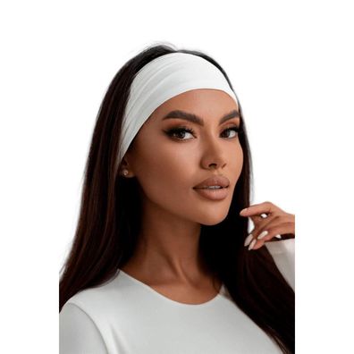 Damen Stirnband breit elastisch Haarband Haarreifen weiss Lycra OEKO TEX
