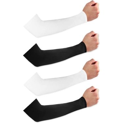 Armstulpen Unisex 2 Stück Anti-UV Atmungsaktiv Schwarz Weiß Volleyball