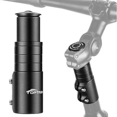 Toptrek Fahrrad Lenkererhöhung Vorbau 28,6mm 12x2,86cm Alu Schwarz