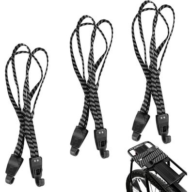 3er Set Fahrrad Spanngurte Gepäckträger verstellbar 70cm - Motorrad LKW Auto