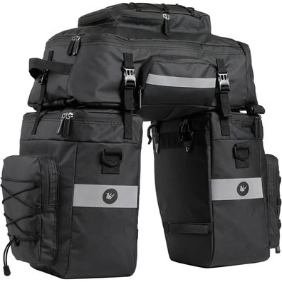 Wasserdichte Fahrradtasche 3-in-1 Multifunktion Gepäckträgertasche 75L Schwarz