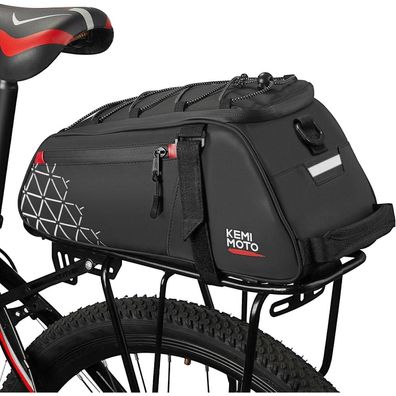 Fahrradtasche Gepäckträger 8L wasserdicht Mehrere Fächer Tragegriff Schwarz