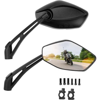 Motorrad Rückspiegel E-geprüft Universal M8 M10 Aluminium ABS