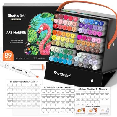 88 bunte Alkohol Marker Set, doppelseitig mit Blender - Illustration Skizzieren