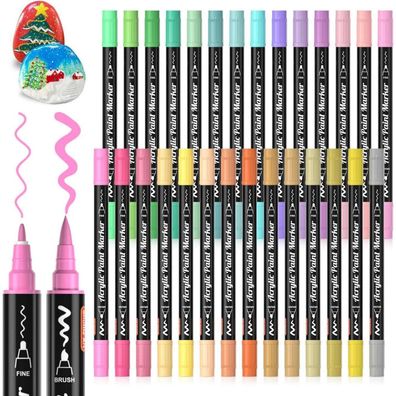 Acrylstifte Set 28 Pastellfarben wasserfest Stifte Steine bemalen