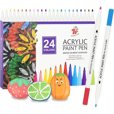 Acrylstifte 24 Farben Wasserfest Steine Bemalen Stifte