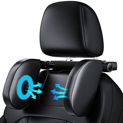 Auto Kopfstütze Weichem Gedächtnisschaum Schwarz 180° Einstellbar