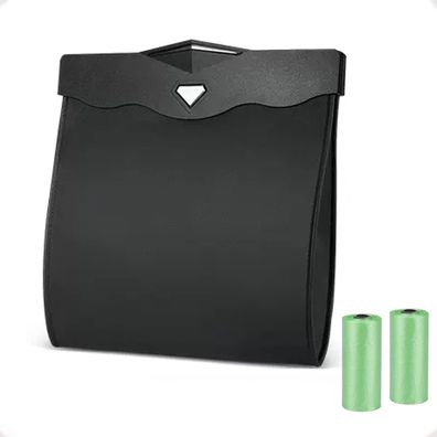 Auto Mülleimer Magnetisch PU-Leder Schwarz Wasserdicht 30x26cm