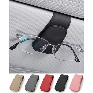 Auto Brillenhalter Sonnenblende Leder Schwarz Zubehör Ticket-Kartenclip