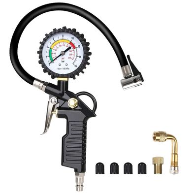 Reifenfüller 220 PSI Luftdruckprüfer Ventil Kern Schwarz