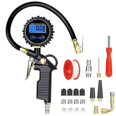 Digitaler Reifendruckmesser 220PSI mit Zubehör 20 Stück URAQT