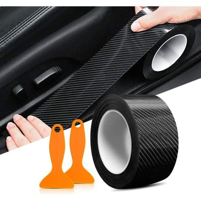 Hochglanz Carbon Folie Kohlefaser Aufkleber 5cm*10m Schwarz Autofolie Lackschutz