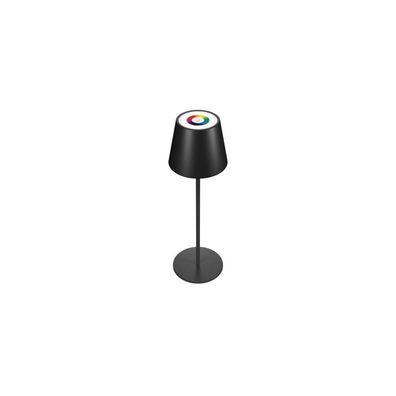 RealPower LED-RGB Tischlampe dimmbar mit Akku, chwarz