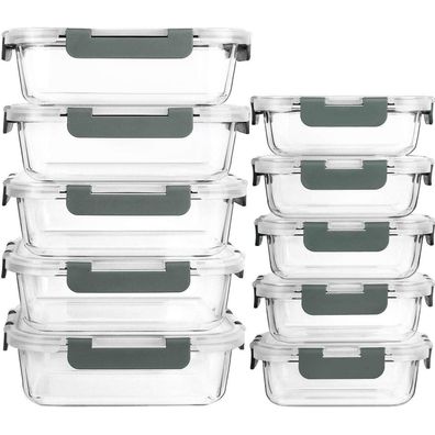 Glas-Frischhaltedosen Set 20tlg. Mikrowellen & Gefrierschrank BPA-frei