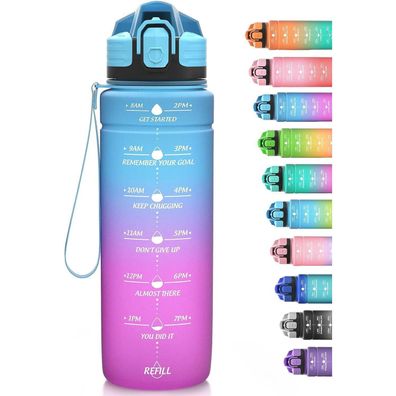 Sport Trinkflasche 700ml Kinder Auslaufsicher BPA-frei Zeitmarkierung
