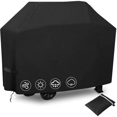 Grillabdeckung Gasgrill 145x61x117cm Schwarz Wetterfest UV-beständig