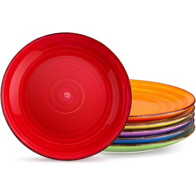6er Set vancasso BONBON Speiseteller Steingut Ø 26,8 cm Blau