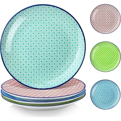 Vancasso Macaron Porzellan 4tlg Flachteller Tellerset bunt Eßteller