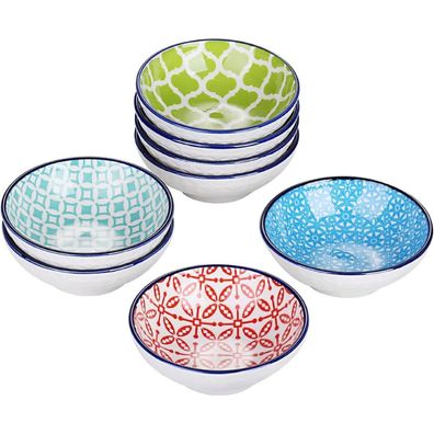 8-tlg vancasso Porzellan Dipschälchen Set 8,2 cm bunt Snackschalen