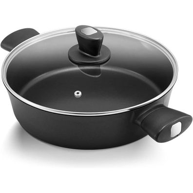 Hochwertige 28cm Induktionspfanne mit Deckel und Antihaftbeschichtung, ideal zum