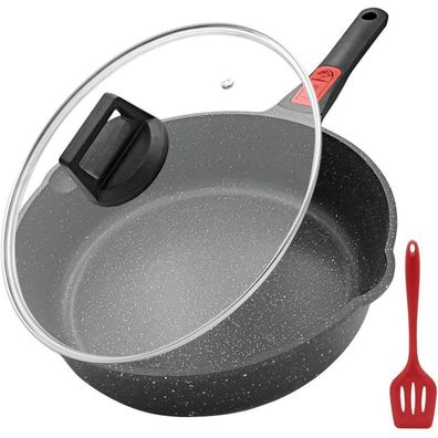 Bobikuke 28cm Pfanne mit Deckel Antihaftbeschichtung Abnehmbarer Griff