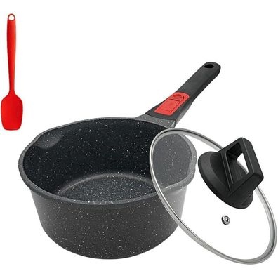 Bobikuke 16 cm Stielkasserolle mit Deckel, Induktion Antihaft Pfanne 1,5L