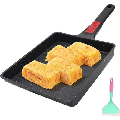 Tamagoyaki Pfanne 23x21cm Antihaft Japanische Omlette Pfanne Schwarz