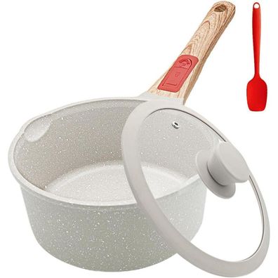 Stielkasserolle 20cm mit Deckel 2.5L Antihaftbeschichtet für alle Herdarten