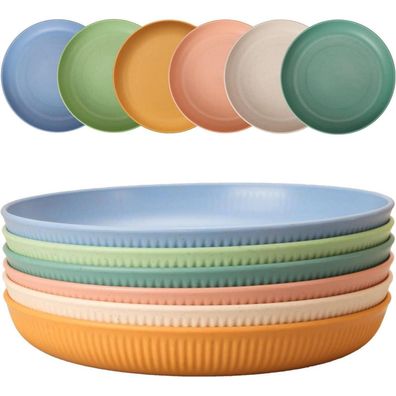 6er Set Unzerbrechliche Kunststoffteller 22,5cm Camping Party