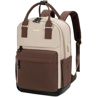 15,6 Zoll Laptop Rucksack Damen Wasserdicht Braun