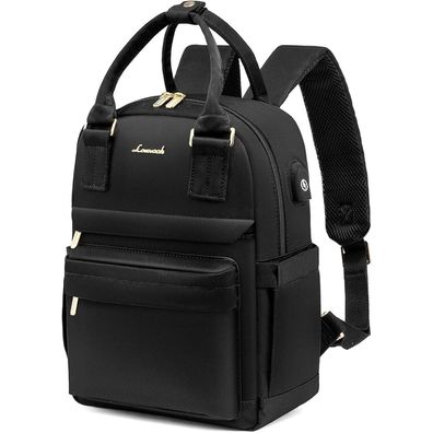 Schwarzer Lovevook Damen Mini Rucksack Wasserdicht USB-Ladeanschluss