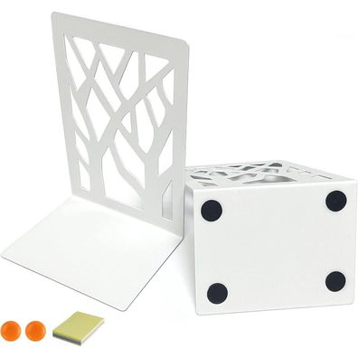 Metall Buchstützen 1 Paar Weiß 12x9x16cm für Regal - DIFIT