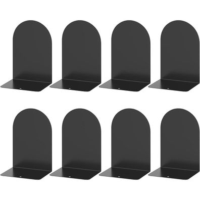 8er Pack schwere Metall Buchstützen in Schwarz für Büro, Schule und Zuhause
