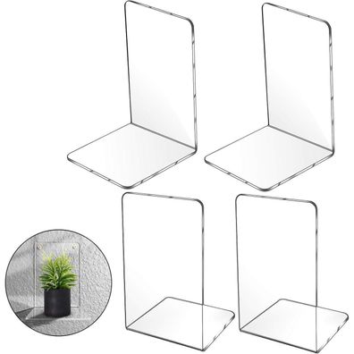 Deefongo Acryl Buchständer Transparente Buchstützen 2er Pack 18cm 12cm