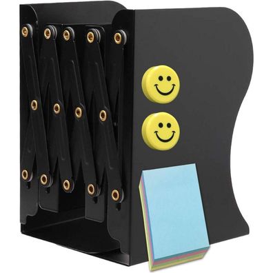 Verstellbare Buchstütze Metall rutschfest Bücherhalter Schwarz
