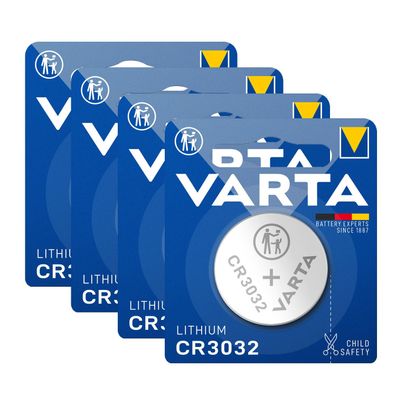 4x Varta CR3032 CR 3032 Knopfzelle Batterie 3V Blister Lithium Coin