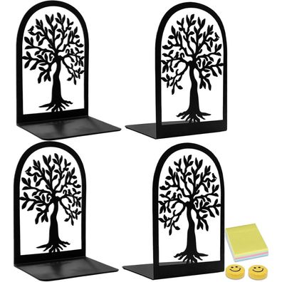 Qualsen Metall Buchstützen Bücherhalter Regal Set 2 Stück Schwarz