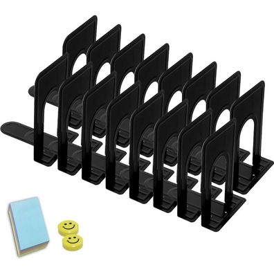Qualsen Schwarze Metall-Buchstützen 17x12x15 cm, 8 Paare