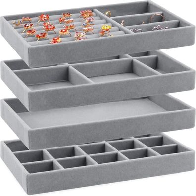 Schmuckaufbewahrung Schublade Schmuck Organize Aufbewahrungssystem 4PCS Grau