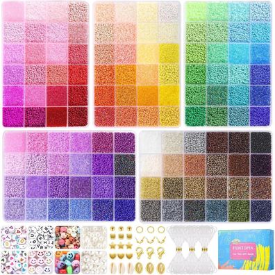 Perlen Set 120 Farben Auffädeln Buchstabenperlen 460 Stück