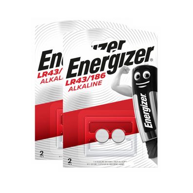 2x 2er Blister Energizer Alkaline LR43 V12GA AG12 12GA 186 Knopfzelle Batterie