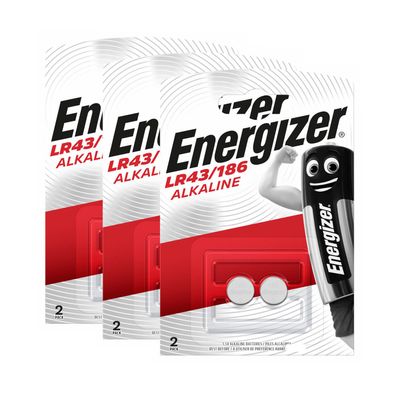 3x 2er Blister Energizer Alkaline LR43 V12GA AG12 12GA 186 Knopfzelle Batterie