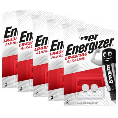 5x 2er Blister Energizer Alkaline LR43 V12GA AG12 12GA 186 Knopfzelle Batterie