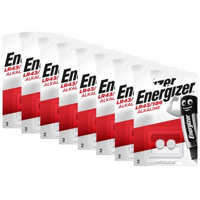 8x 2er Blister Energizer Alkaline LR43 V12GA AG12 12GA 186 Knopfzelle Batterie