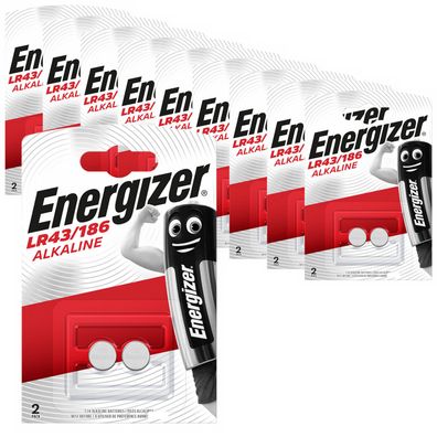 10x 2er Blister Energizer Alkaline LR43 V12GA AG12 12GA 186 Knopfzelle Batterie