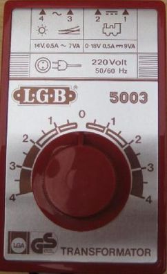Gebrauchtes 5003 LGB 5003 Trafo / Fahrregler 0-18 V/0,5 A Spur 2m gebraucht 1:22,5