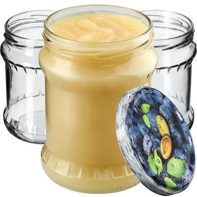 KADAX Einmachglas 500 ml, Aufbewahrungsgläser, Pflaumen / 16 Stück