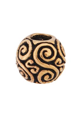 Runde Bartperle und Lockenperle mit Doppelspiralen aus Bronze