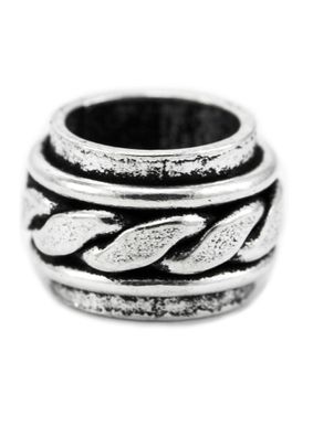 Wikinger Bartperle mit Knotenmuster aus Silber